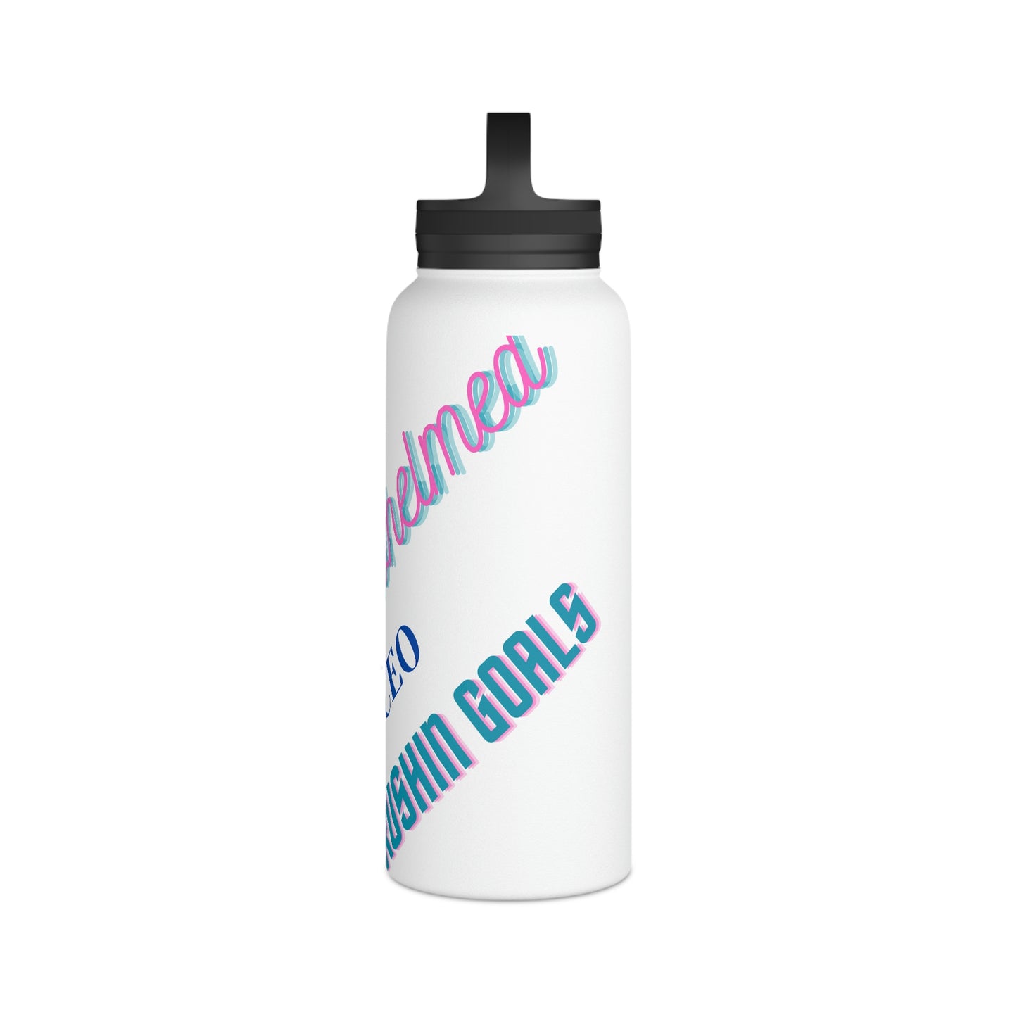 "Mom Boss" Stainless Steel Mom Boss Water Bottle, Handle Lid
